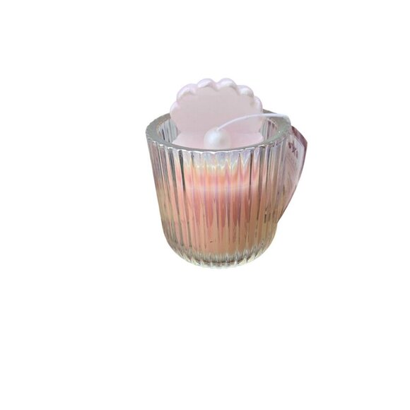 New Pink Pearl Oyster W/ Pearl Coastal Beach Seashell Oyster Pearl Candle - Picture 2 of 2